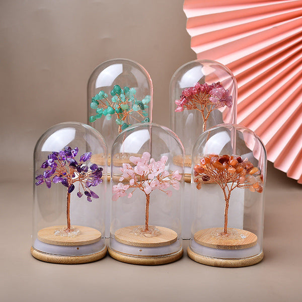 Natural Crystal Glass Cover Crystal Tree